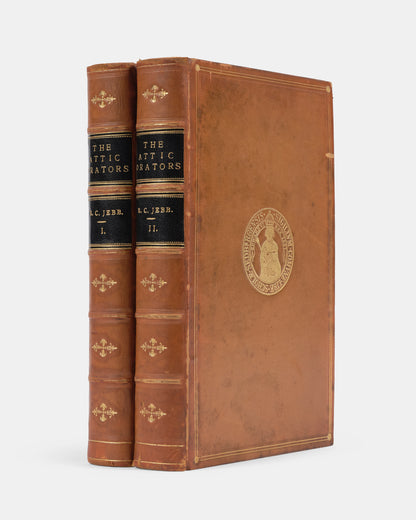 The second edition of Jebb's Attic Orators in a prize-binding for Sedbergh School