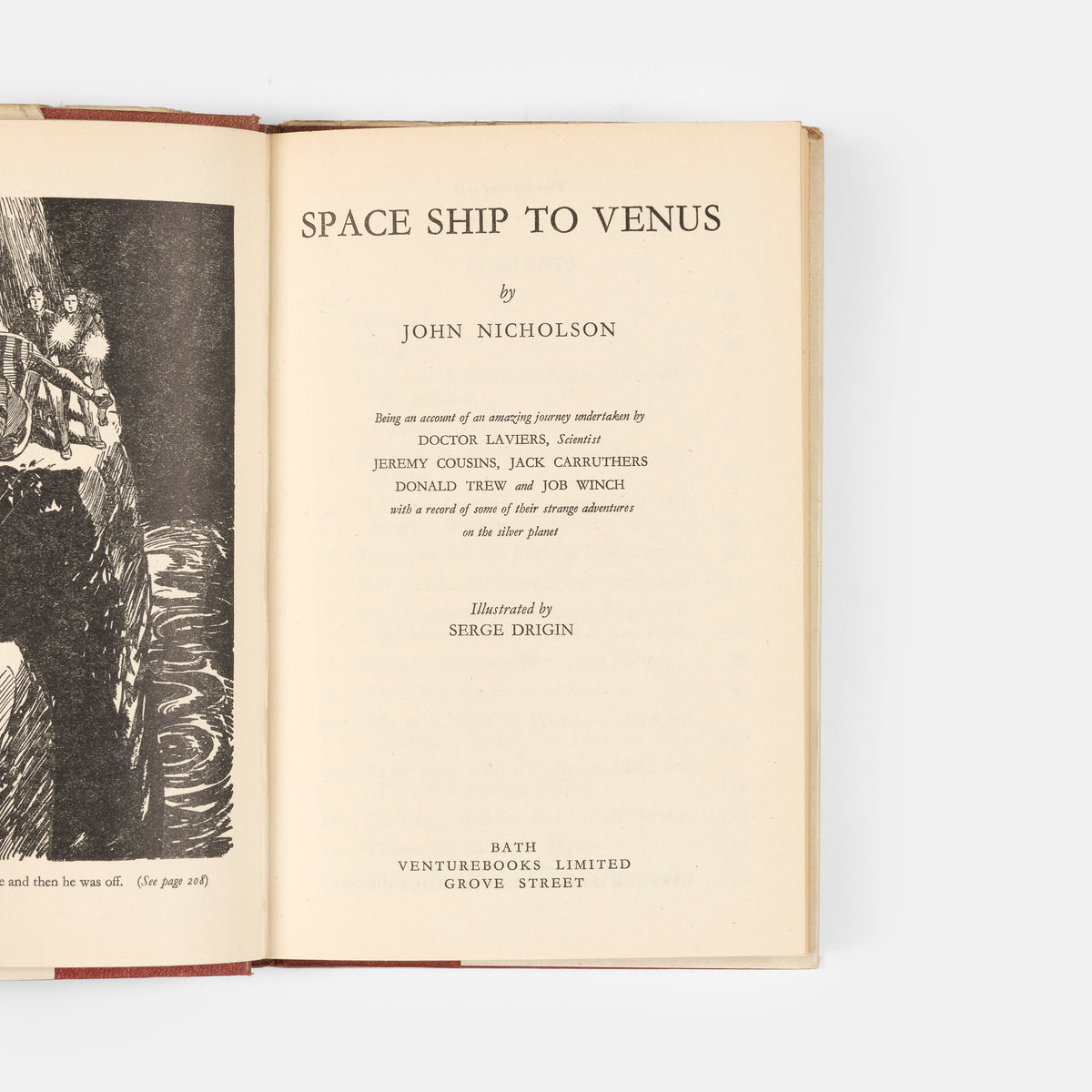 A first edition of Space Ship to Venus by John Nicholson.