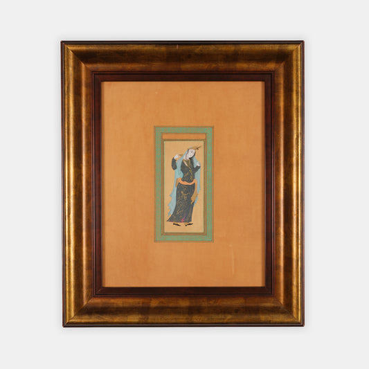 Original miniature painting inspired by an old Persian miniature by contemporary artist Maryam Mirzaei.