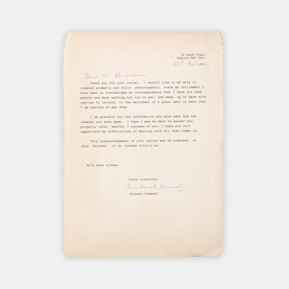 One of only four known copies of this unpublished and Unfinished Draft of a Skethc of a Biography of Ludwig Wittgenstein by Friedrich August von Hayek