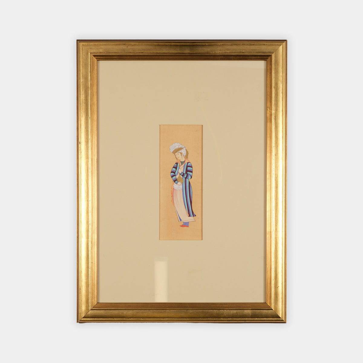 single illuminated painting of a figure by contemporary artist Maryam Mirzaei, from 2014.