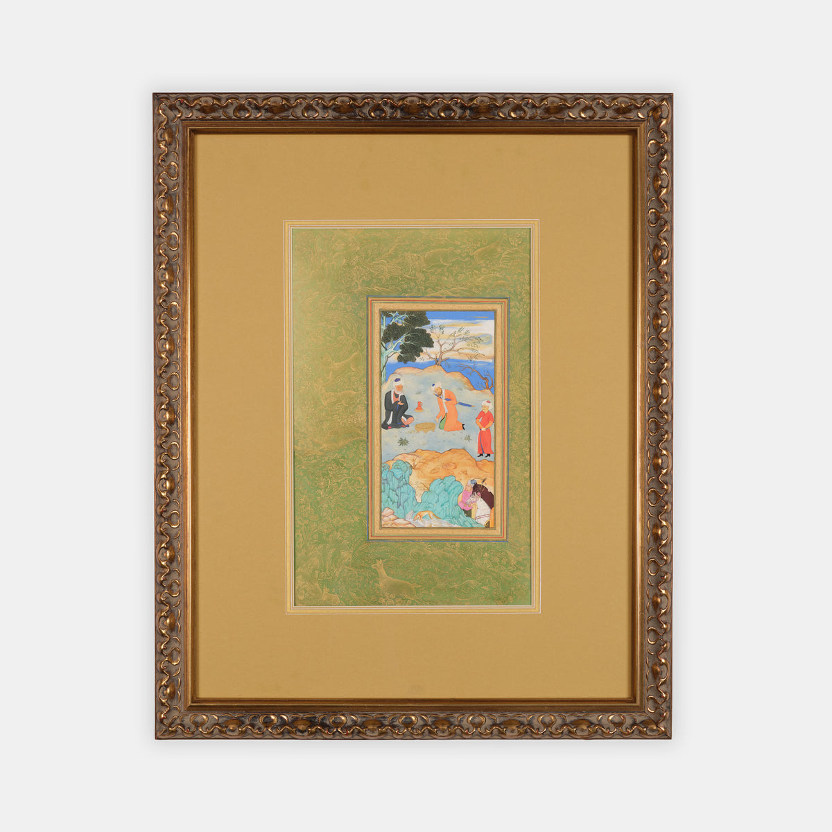 Miniature painting inspired by Kamal al din Behzad by contemporary artist Maryam Mirzaei.