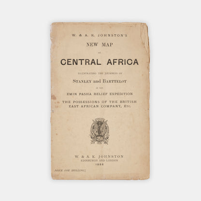 Rare map showing Stanley's travels on the Emin Pasha Relief Expedition, only in 2 UK institutions and not in BL.