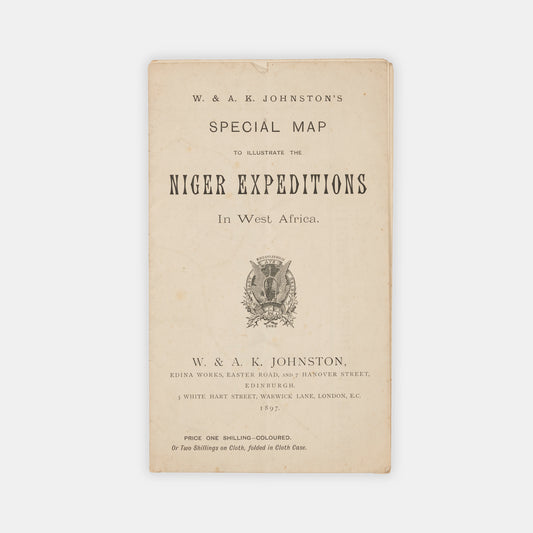 Rare map showing the expeditions of the Royal l Niger Company, one of whose aims was the suppression of the slave trade, and the Benin Expedition