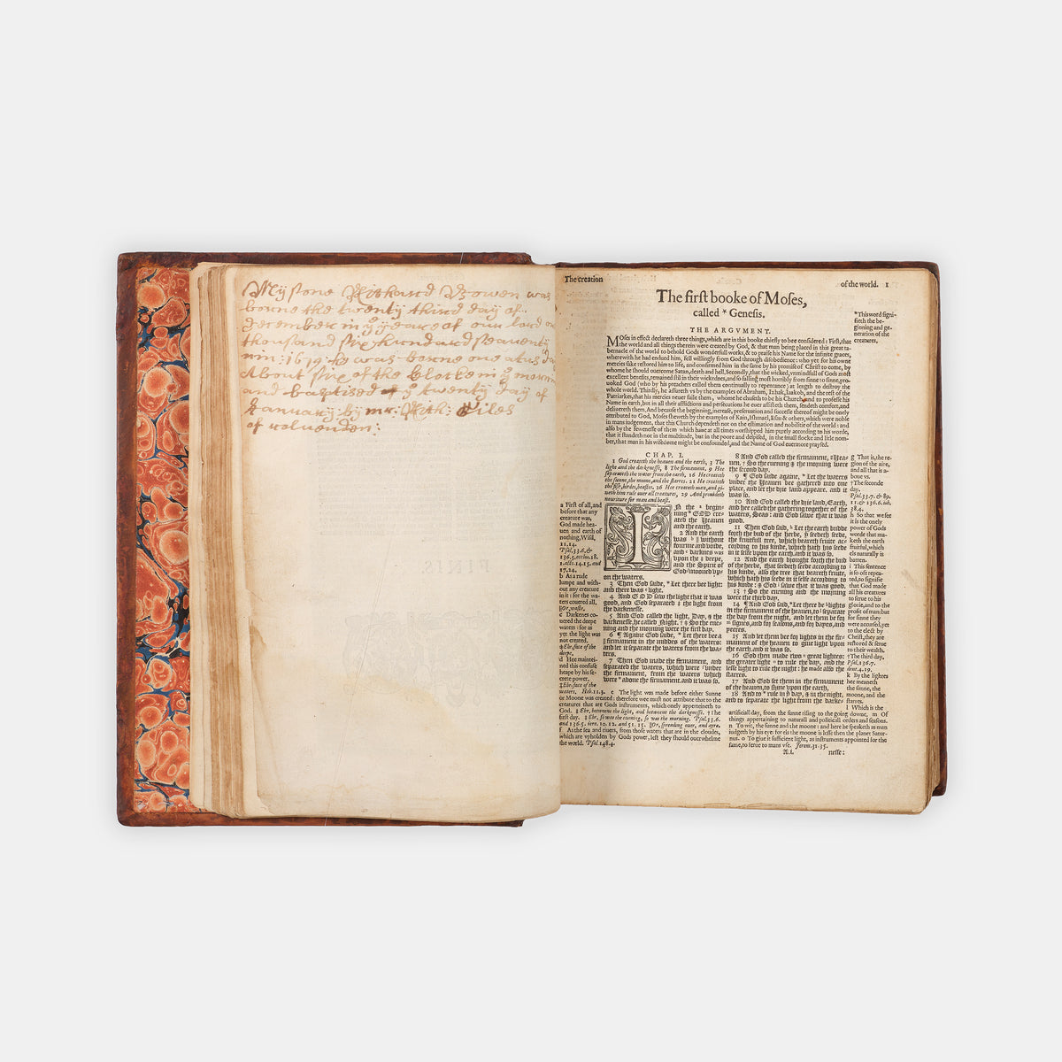 A handsome sixteeth-century edition of the Geneva Bible, finely bound in eighteenth-century gilt-panelled calf, without the Concordance, but with the Booke of Common Prayer and metrical Psalmes