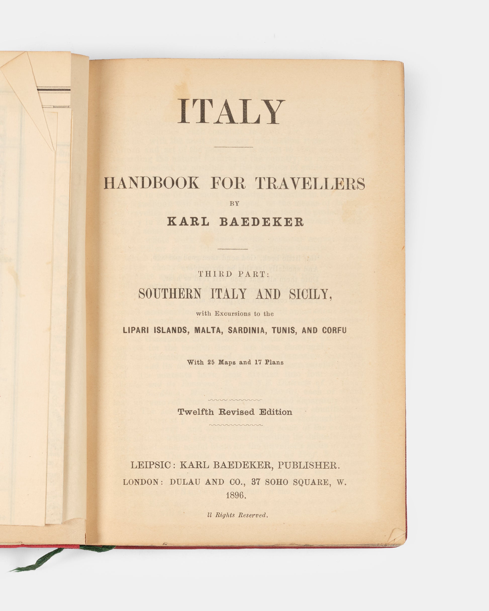 This volume contains maps of Sardinia, Malta and Gozo