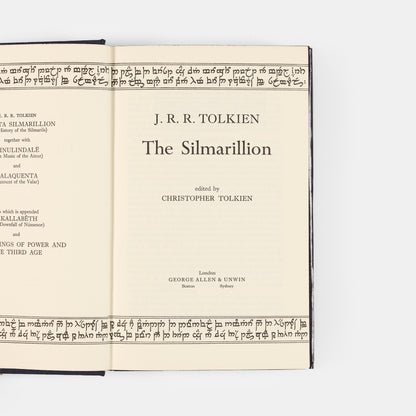 The first edition of J.R.R. Tolkien's posthumously published tales of The Silmarillion