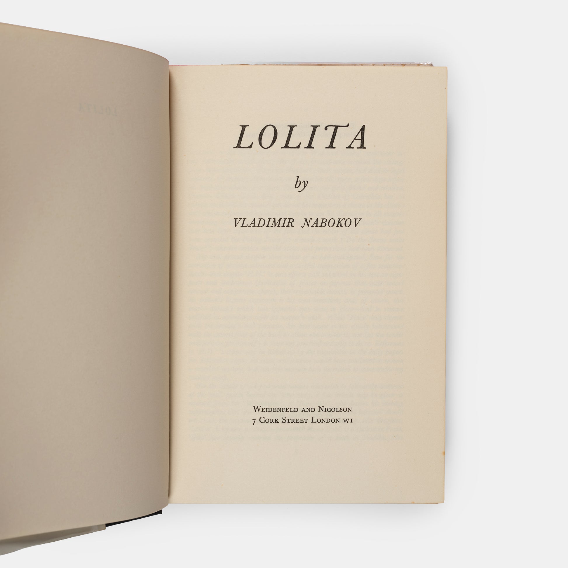 First UK edition, first impression of Nabokov's Lolita in the dust jacket