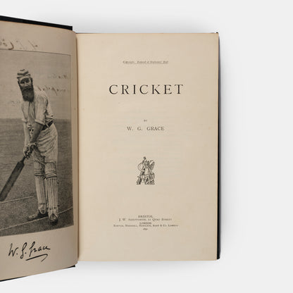 A first edition of Cricket by W.G. Grace, often hailed one of the greatest cricketers of all time.