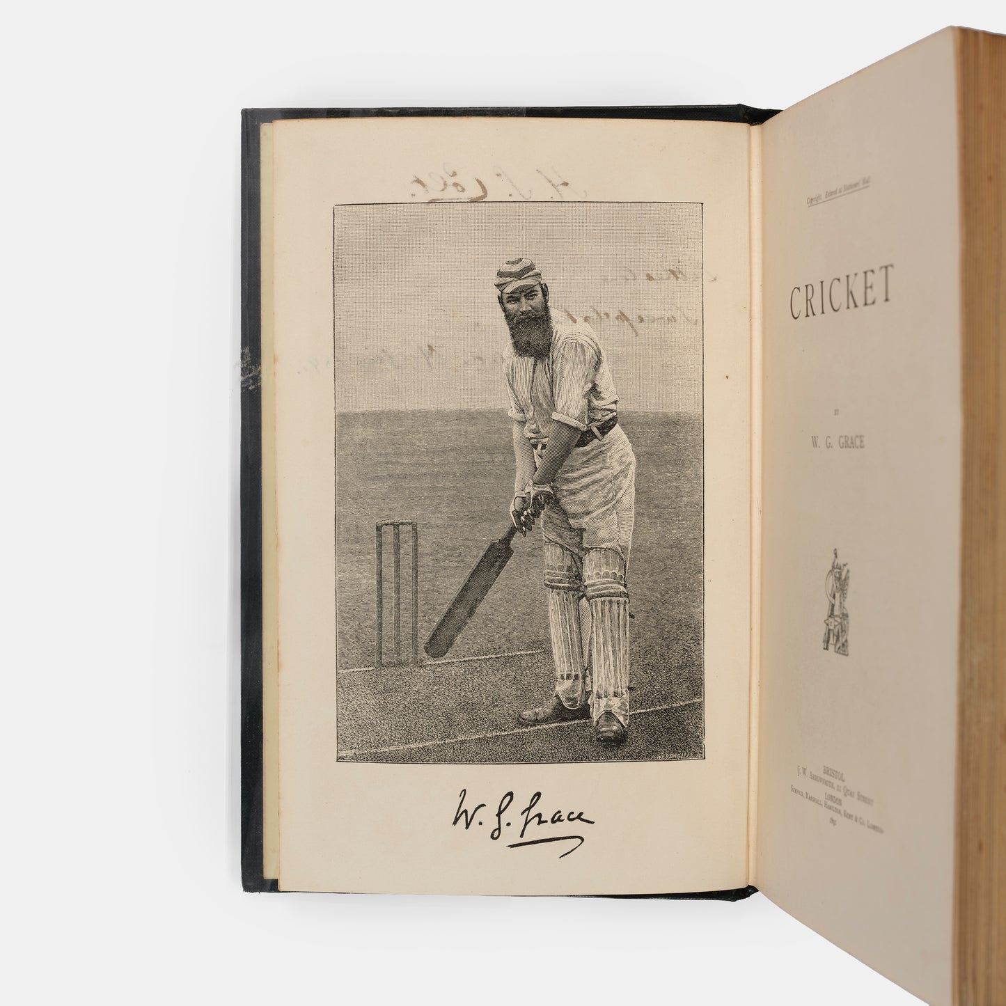 A first edition of Cricket by W.G. Grace, often hailed one of the greatest cricketers of all time.