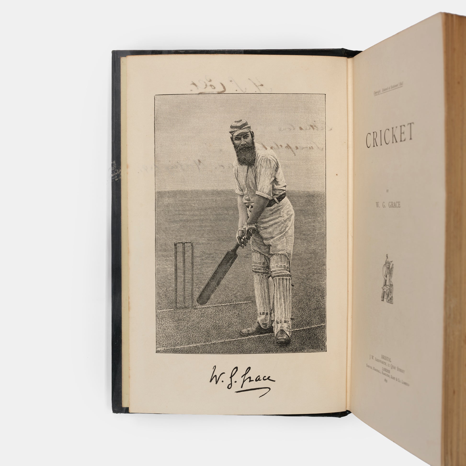 A first edition of Cricket by W.G. Grace, often hailed one of the greatest cricketers of all time.