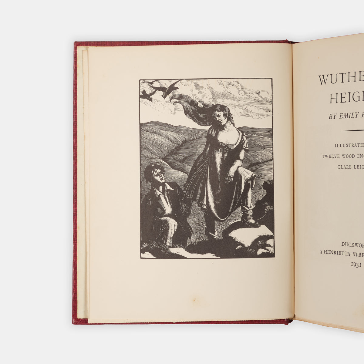 The first edition thus of Wuthering Heights by Emily Bronte with illustrations by Clare Leighton.