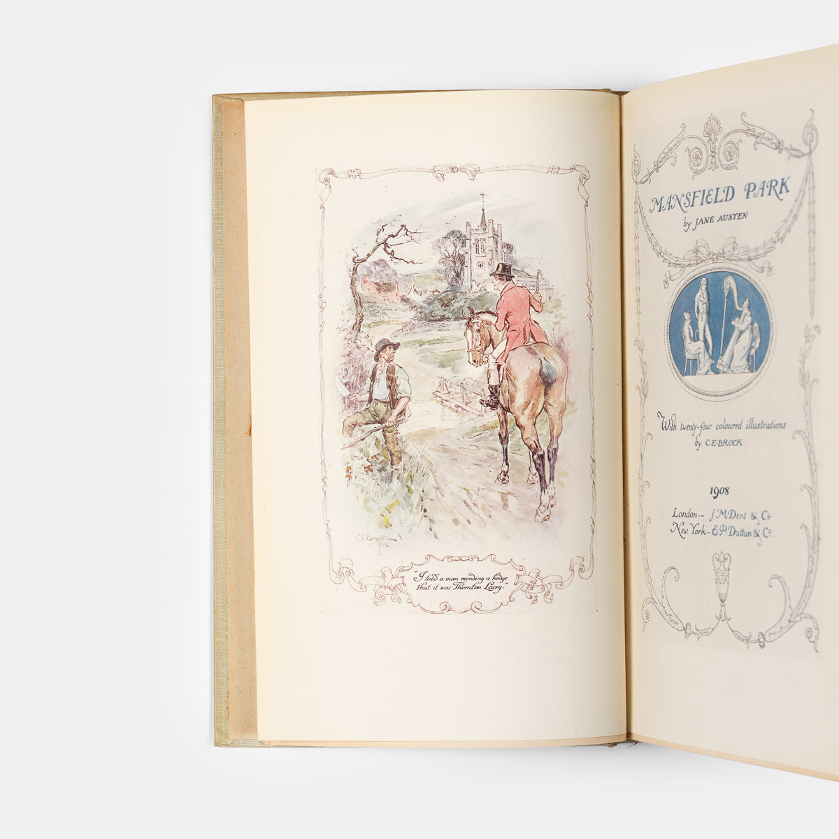 A lovely copy of Mansfield Park by Jane Austen with illustrations by C.E. Brock