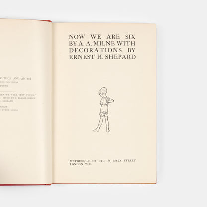 A lovely first edition of the deluxe issue of Now We Are Six by A.A. Milne and illustrated by E.H. Shepard.