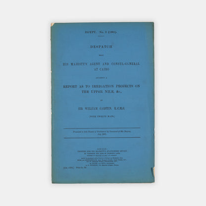 First editions of Garstin's 1901 and 1904 Reports on the Irrigation and Basin of the Upper Nile, from the noted collection of Humphrey Winterton, one of the greatest collectors of East Africa in the last quarter of the twentieth century.