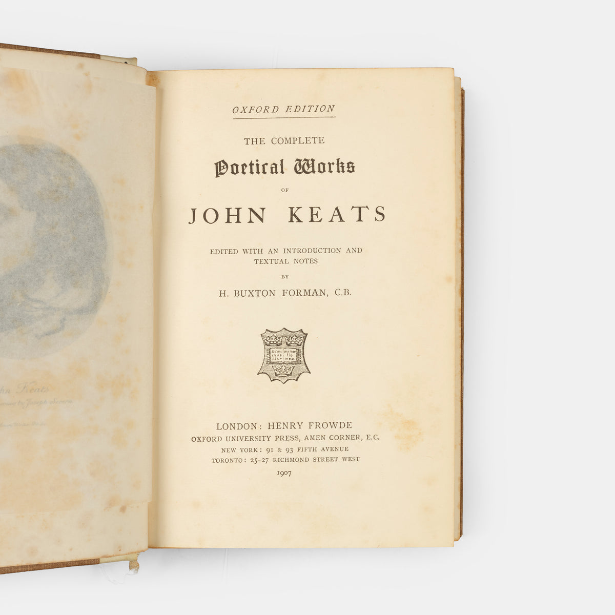 A handsome edition of The Complete Poetical Works of Jon Keats.