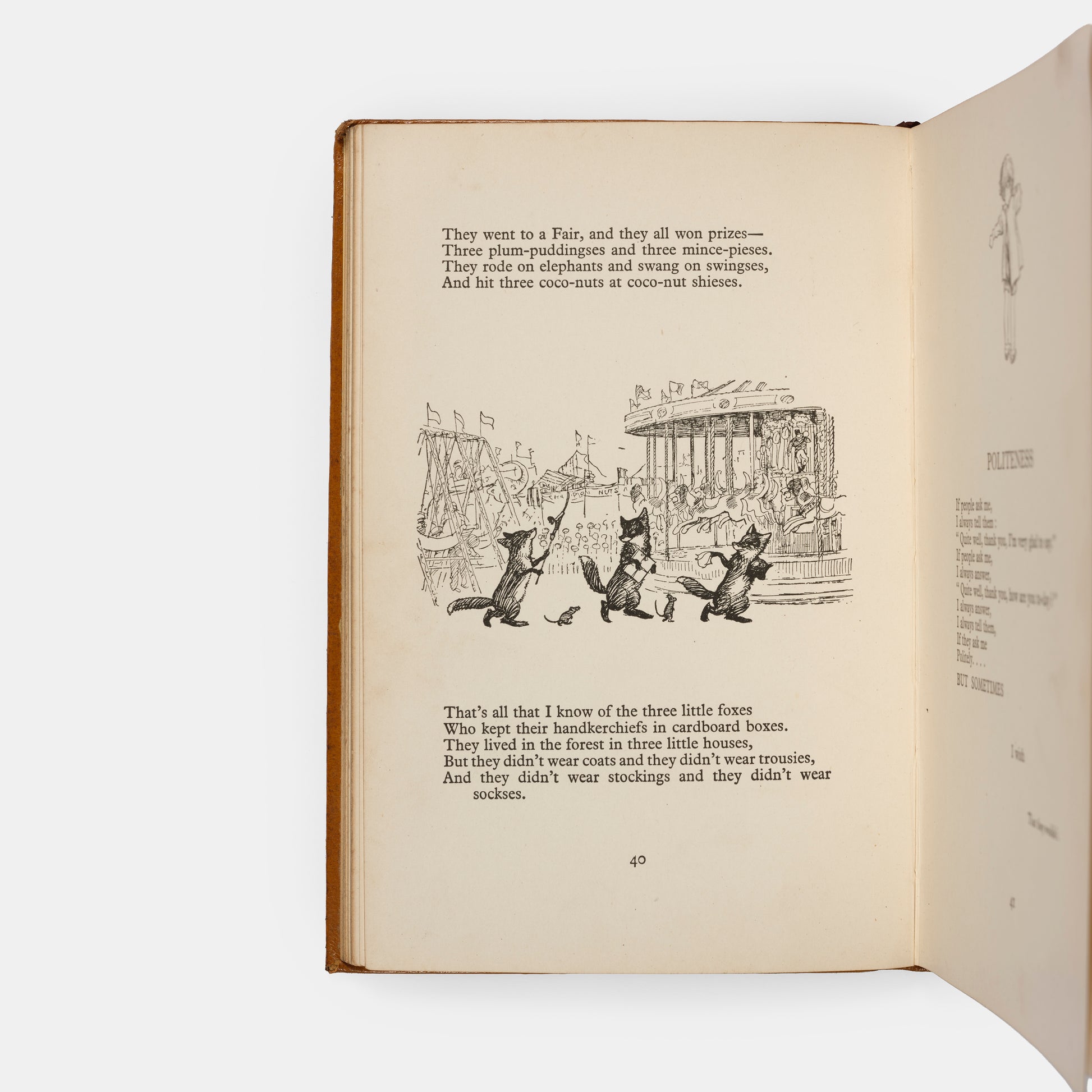 A lovely copy of the Monogram edition of When We Were Very Young by A.A. Milne, with illustrations by E.H. Shepard.
