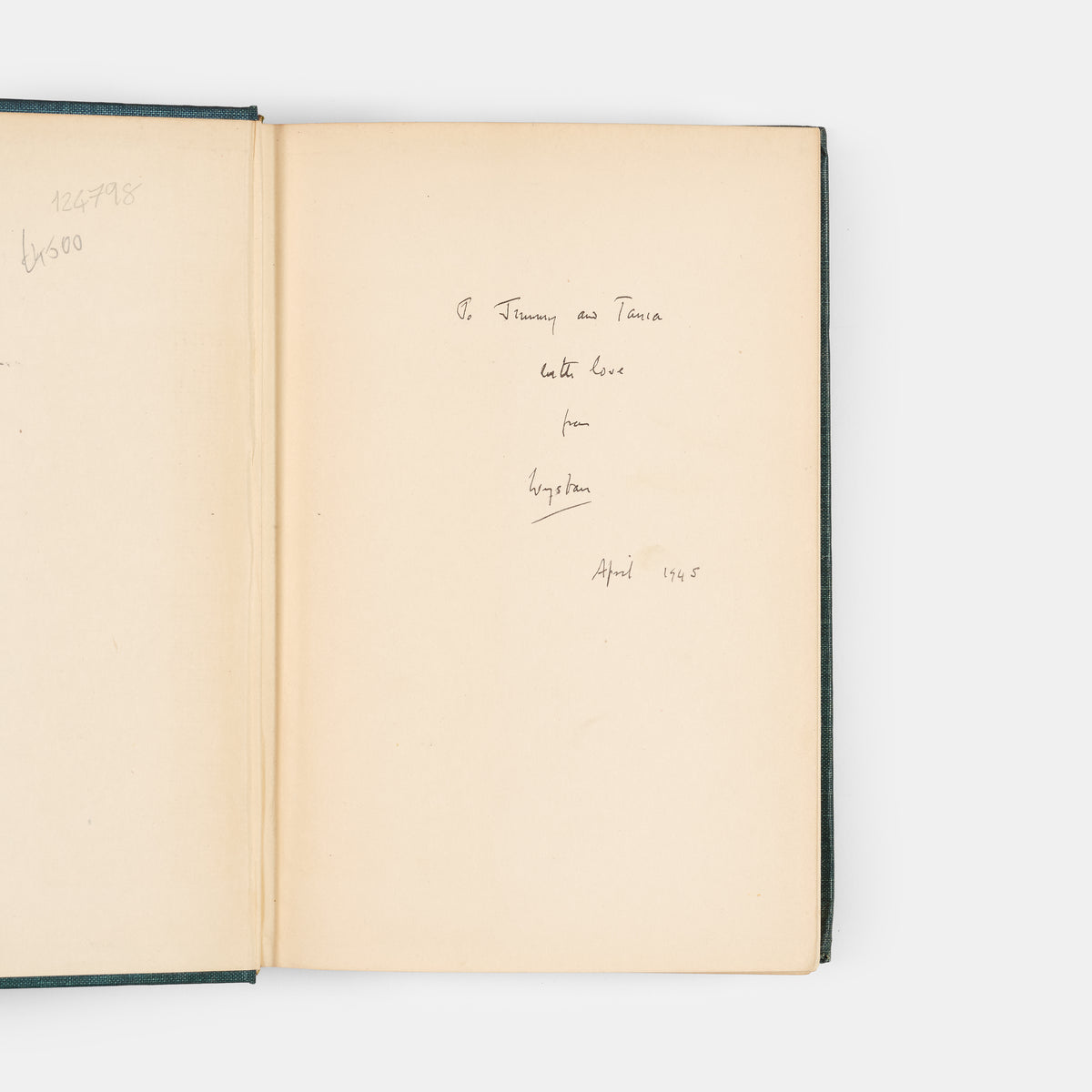 First edition of The Collected Poetry of W.H. Auden, inscribed by the author to James and Tania Stern.
