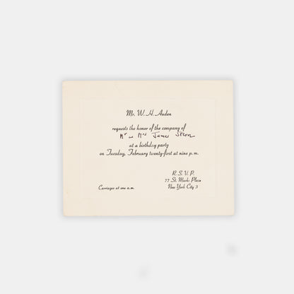 First edition of The Collected Poetry of W.H. Auden, inscribed by the author to James and Tania Stern.
