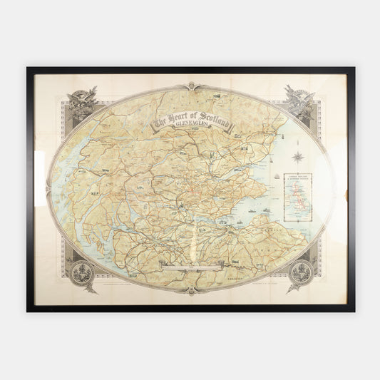 A large chromolithographic map of Gleaneagles by W. & A.K. Johnston