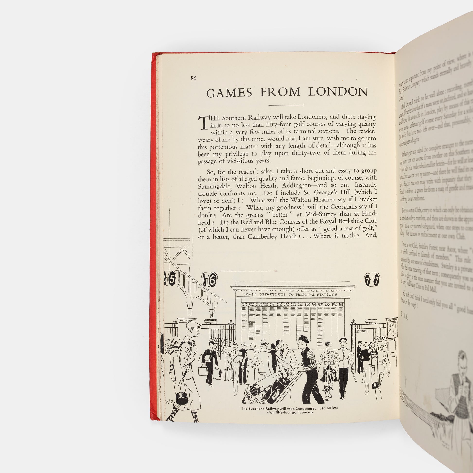 A first edition of Golf in the South by E.P. Leigh-Bennett and illustrated by Helen McKie.