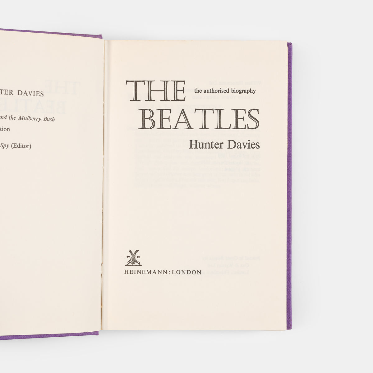 A first edition copy of The Beatles: The Authorised Biography by Hunter Davies.