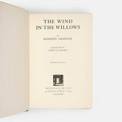 A charming copy of the perennial children's classic, The Wind in the Willows by Kenneth Grahame and illustrated by E.H. Shepard.