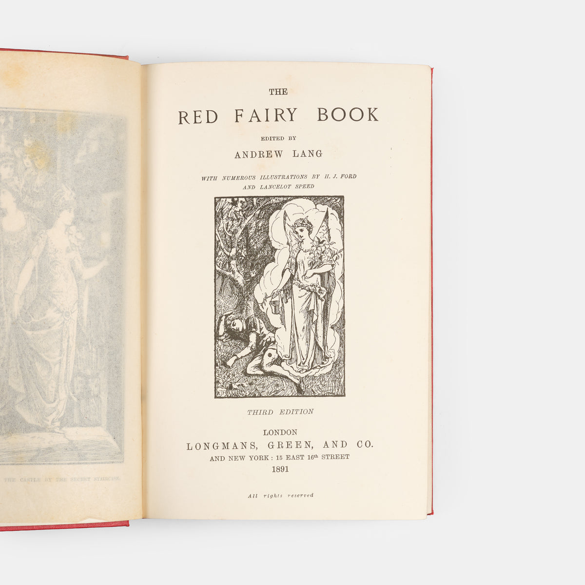 A lovely copy of The Red Fairy Book, edited by Andrew Lang and illustrated by H.J. Ford.