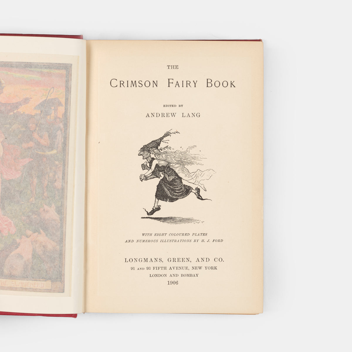 A lovely copy of The Crimson Fairy Book, edited by Andrew Lang and illustrated by H.J. Ford.