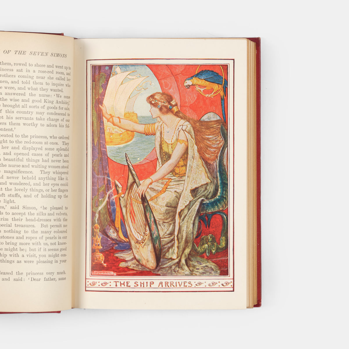 A lovely copy of The Crimson Fairy Book, edited by Andrew Lang and illustrated by H.J. Ford.