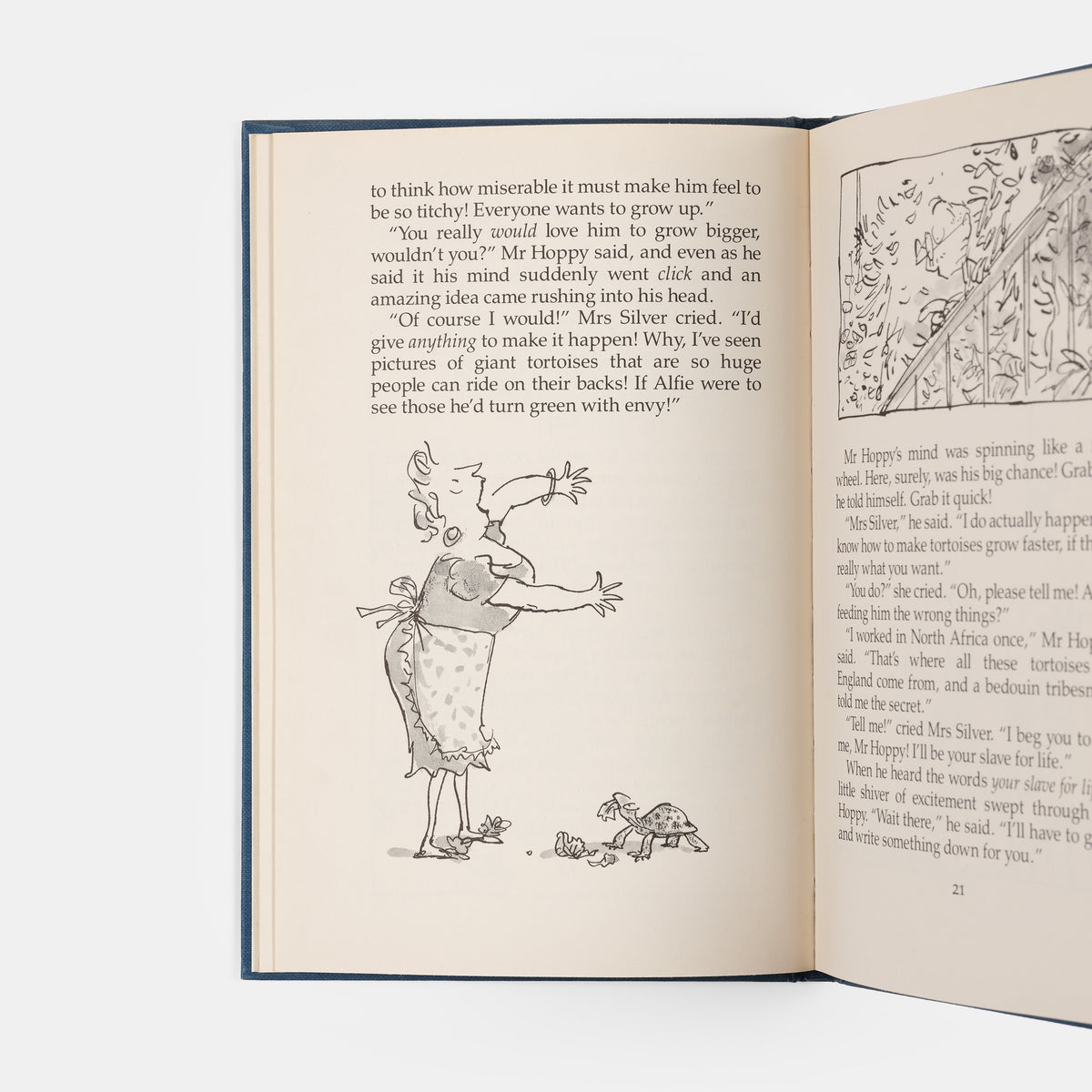 A near-fine first edition of Esio Trot by Roald Dahl with illustrations by Quentin Blake.
