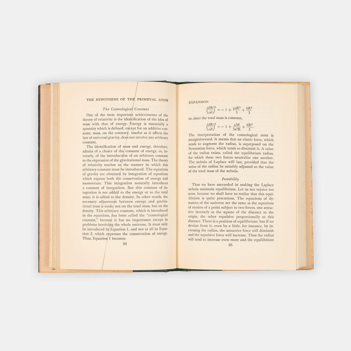 First English language edition of The Primeval Atom, Georges Lemaitre's popular account of his big bang theory. An unusually attractive copy in the uncommon dust jacket.