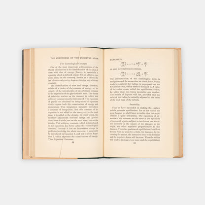 First English language edition of The Primeval Atom, Georges Lemaitre's popular account of his big bang theory. An unusually attractive copy in the uncommon dust jacket.