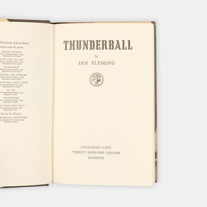 A first edition, first impression of Thunderball by Ian Felming, the ninth book in the James Bond series.