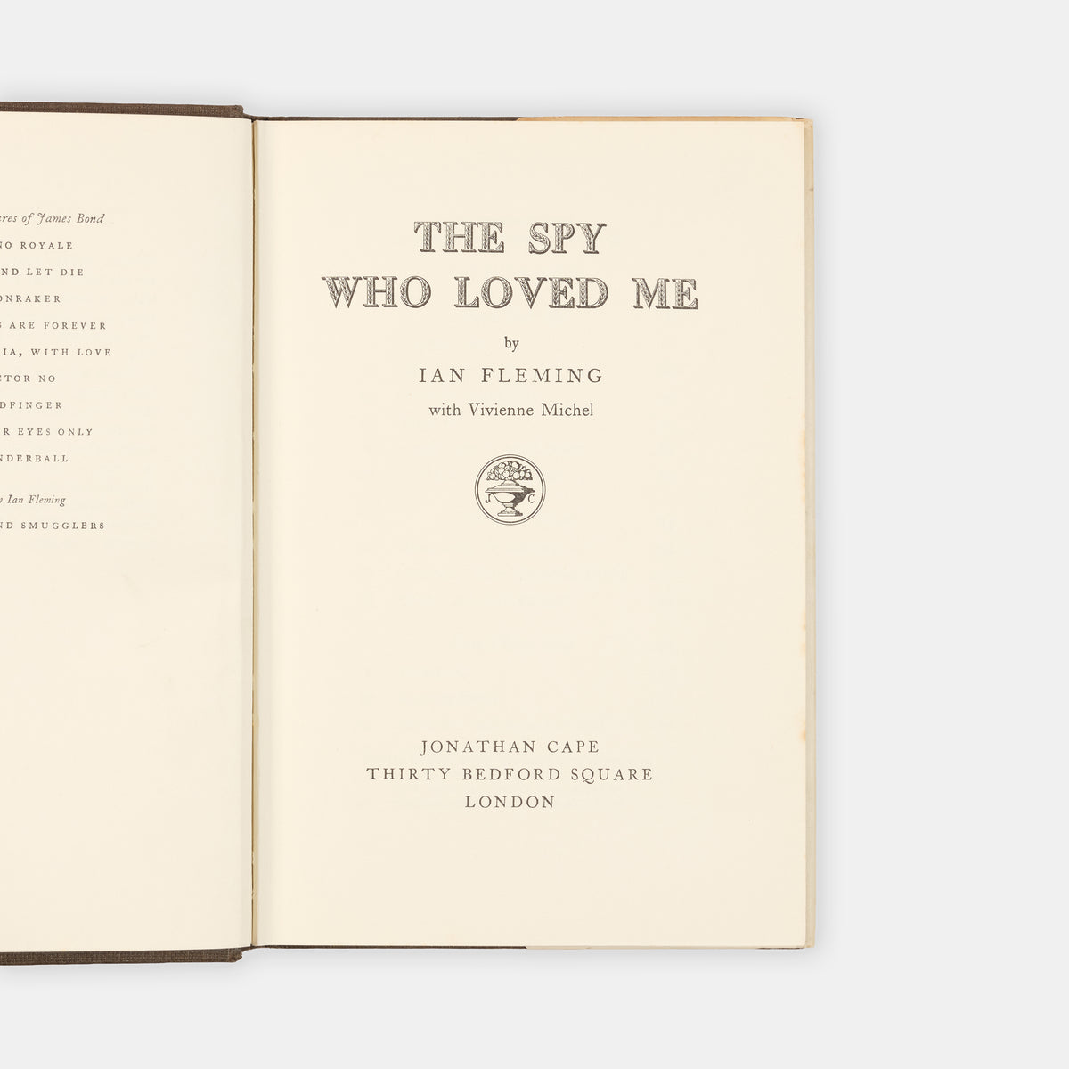 A first edition, first impression of The Spy Who Loved Me by Ian Fleming, the tenth James Bond novel.