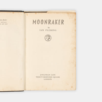 A first edition, first impression of Moonraker by Ian Fleming, the third book in the James Bond series.