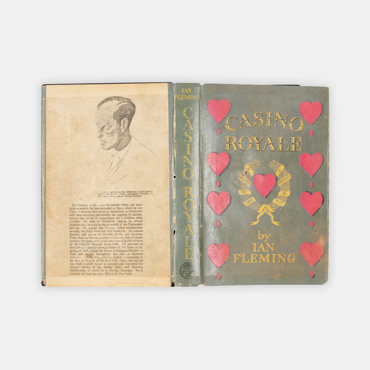A first edition, first impression of Casino Royale by Ian Fleming, the first book in the James Bond series
