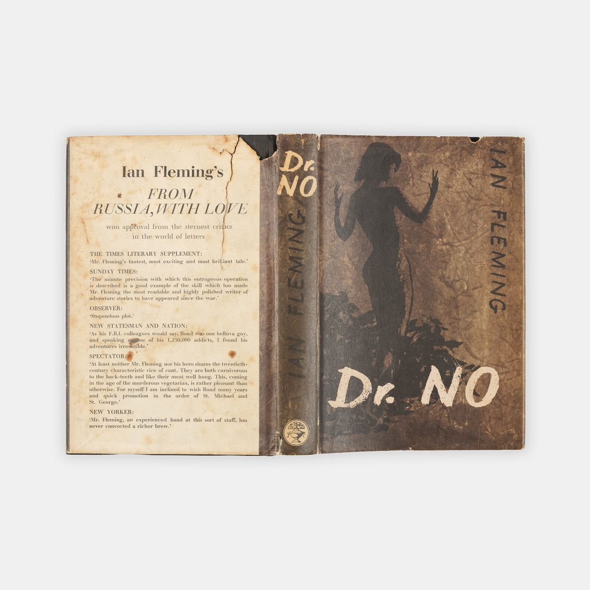 A first edition copy of Dr. No by Ian Fleming, the sixth book in the James Bond series.