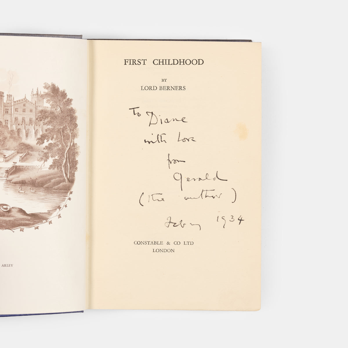 First edition of First Childhood by Lord Berners, inscribed by the author.