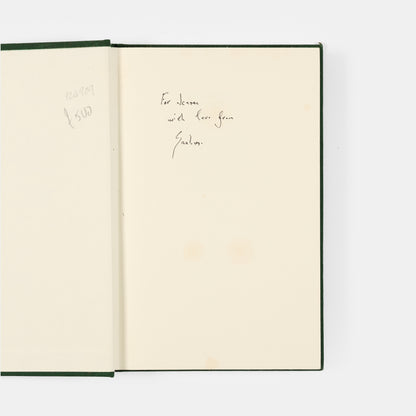 First edition of Monsignor Quixote by Graham Greene, inscribed by the author to Jeanne Stonor.