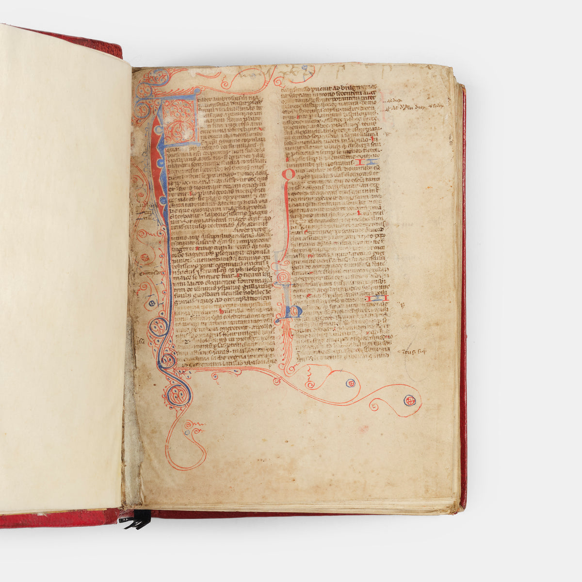 A small portable Latin Vulgate Bible on parchment, illuminated with 10 initial letters, produced in England between c.1260 and 1275