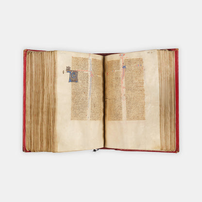 A small portable Latin Vulgate Bible on parchment, illuminated with 10 initial letters, produced in England between c.1260 and 1275