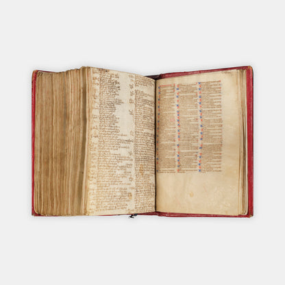 A small portable Latin Vulgate Bible on parchment, illuminated with 10 initial letters, produced in England between c.1260 and 1275