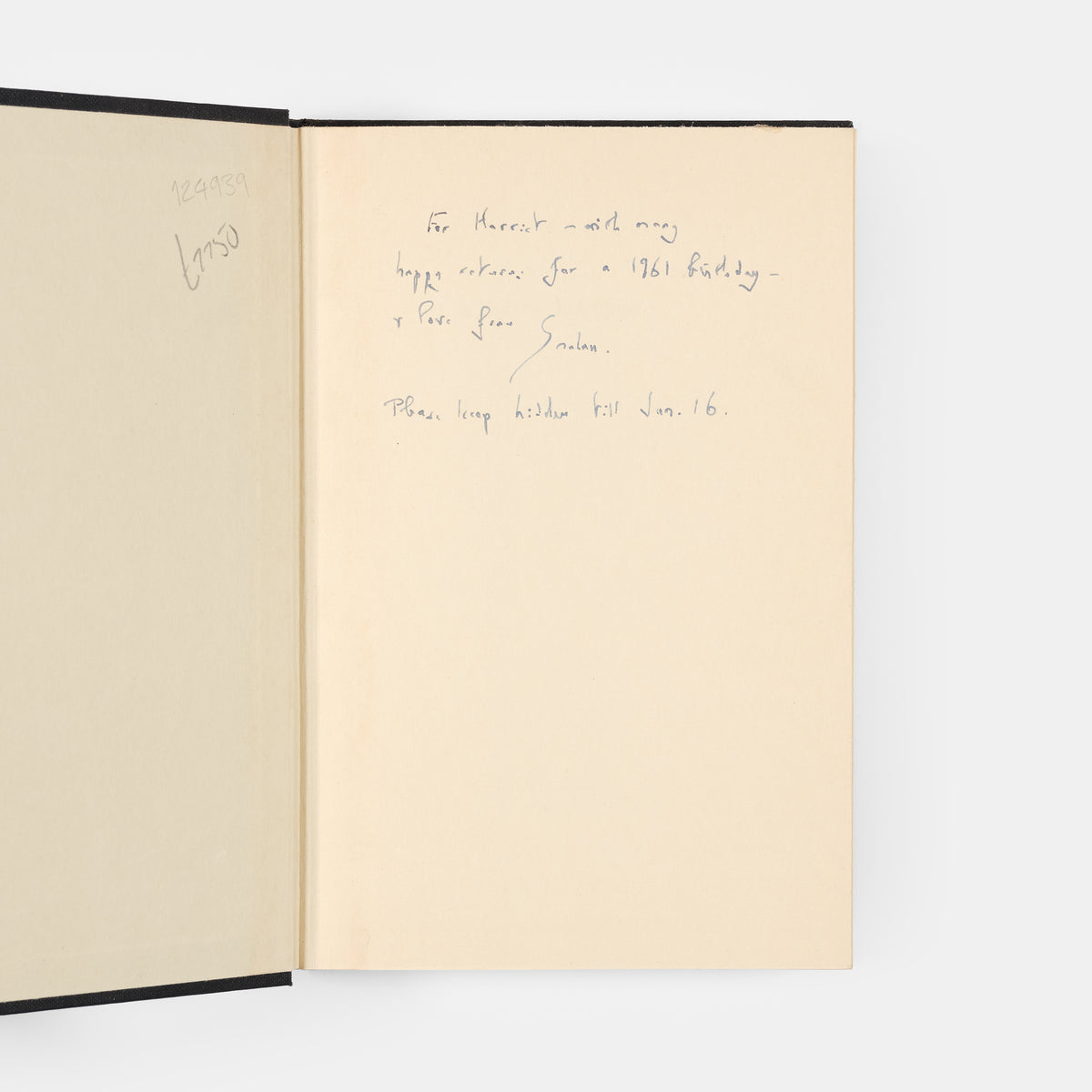 First UK edition of A Burnt-Out Case by Graham Greene, inscribed by the author to Harriet Stonor.