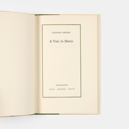 First edition of A Visit to Morin by Graham Greene, inscribed by the author to Harriet Stonor.