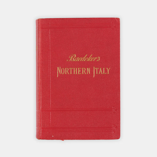 Fourteenth edition Baedker of Northern Italy featuring map of venice.