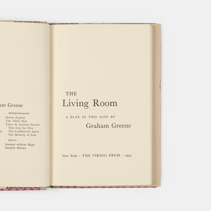 First US edition of The Living Room by Graha Greene, inscribed by the author to Jeanne Stonor.