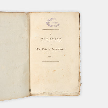 The first edition of Stewart Kyd's Treatise on the Law of Corporations, uncut in the orignal boards