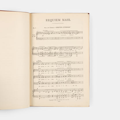 A vocal score of the Requiem Mass by Antonin Dvorak, signed and inscribed by Karel Bendl, first performed in Brimingham on 9 October 1891, Dvorak conducting