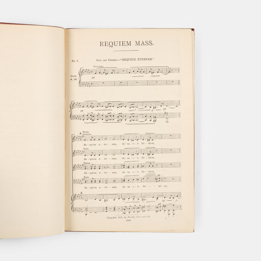 A vocal score of the Requiem Mass by Antonin Dvorak, signed and inscribed by Karel Bendl, first performed in Brimingham on 9 October 1891, Dvorak conducting